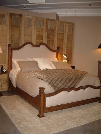 linen upholstered bed interior design