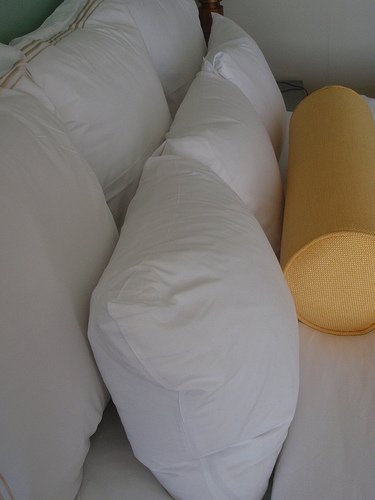 spa interior design- lots of pillows