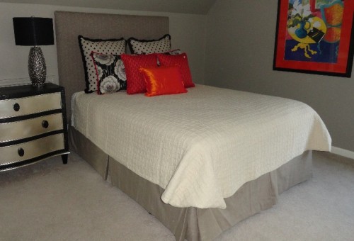 tailored bedskirt, custom bedding