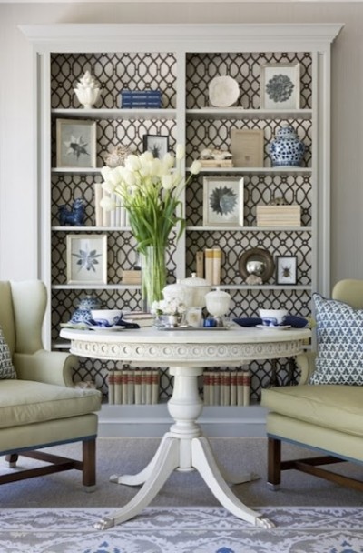 how to decorate built-in bookcases
