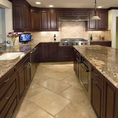 granite countertops in remodeled kitchen