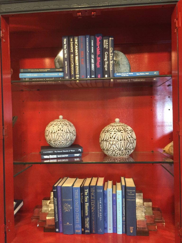 Bespoke shelving with books